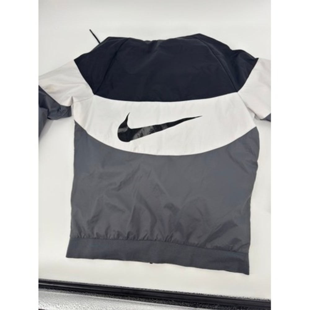 Nike Windrunner Jacket Mens Small Black White Grey Big Swoosh Full Zip Hooded - Picture 16 of 16